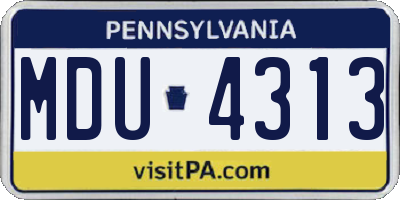 PA license plate MDU4313