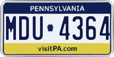 PA license plate MDU4364