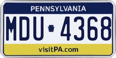 PA license plate MDU4368