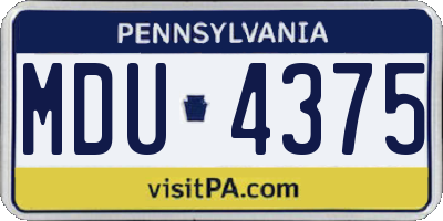 PA license plate MDU4375
