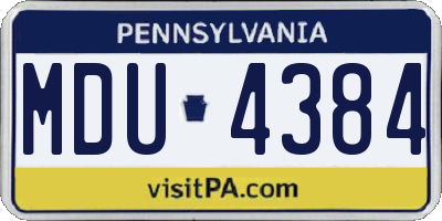 PA license plate MDU4384