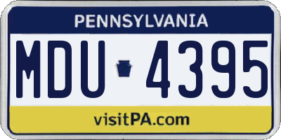 PA license plate MDU4395