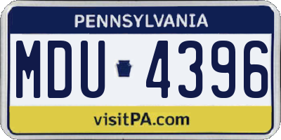 PA license plate MDU4396