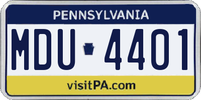 PA license plate MDU4401