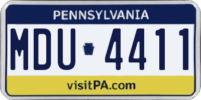 PA license plate MDU4411