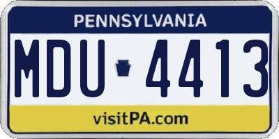 PA license plate MDU4413