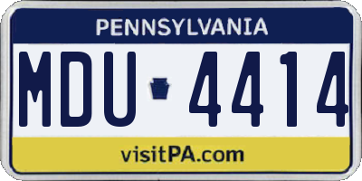 PA license plate MDU4414