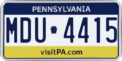 PA license plate MDU4415