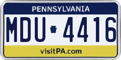 PA license plate MDU4416