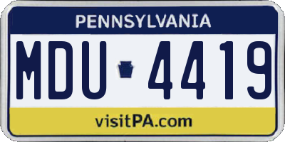 PA license plate MDU4419
