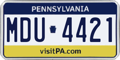 PA license plate MDU4421