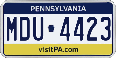 PA license plate MDU4423