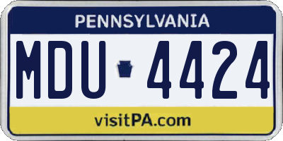 PA license plate MDU4424