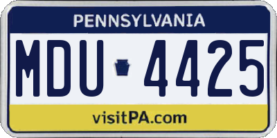 PA license plate MDU4425
