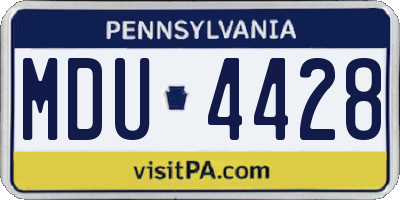 PA license plate MDU4428