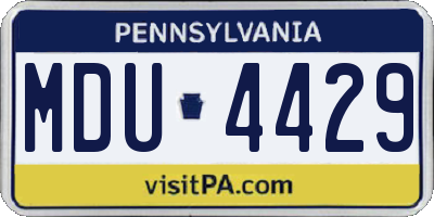 PA license plate MDU4429