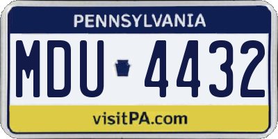 PA license plate MDU4432