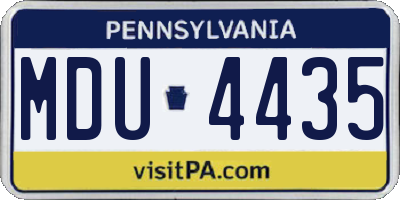 PA license plate MDU4435