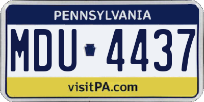 PA license plate MDU4437