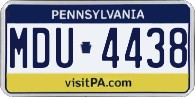 PA license plate MDU4438