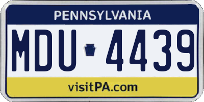 PA license plate MDU4439
