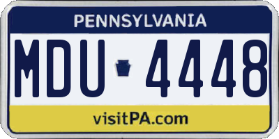 PA license plate MDU4448