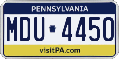 PA license plate MDU4450