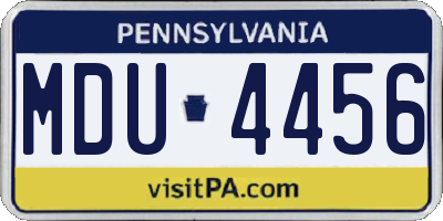 PA license plate MDU4456