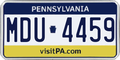 PA license plate MDU4459