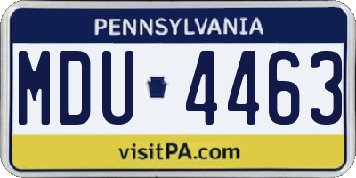 PA license plate MDU4463