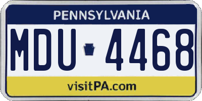 PA license plate MDU4468