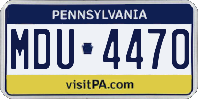 PA license plate MDU4470