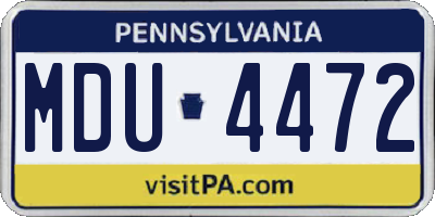 PA license plate MDU4472