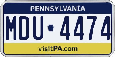 PA license plate MDU4474
