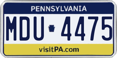 PA license plate MDU4475