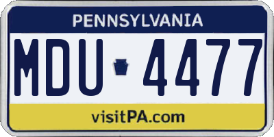 PA license plate MDU4477