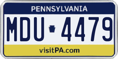 PA license plate MDU4479
