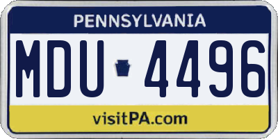 PA license plate MDU4496