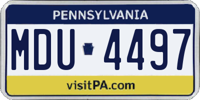 PA license plate MDU4497