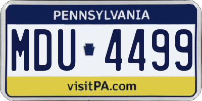 PA license plate MDU4499