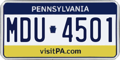 PA license plate MDU4501