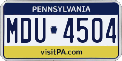 PA license plate MDU4504