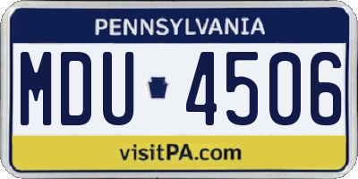 PA license plate MDU4506
