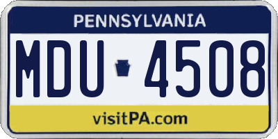 PA license plate MDU4508
