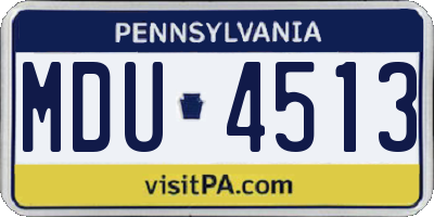 PA license plate MDU4513