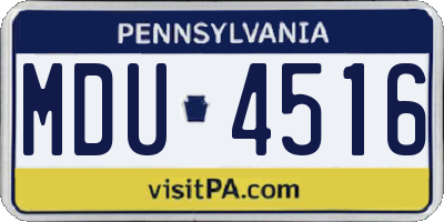PA license plate MDU4516