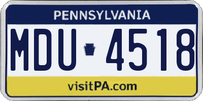 PA license plate MDU4518