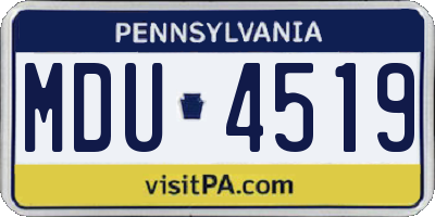 PA license plate MDU4519