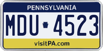 PA license plate MDU4523