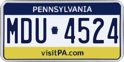 PA license plate MDU4524